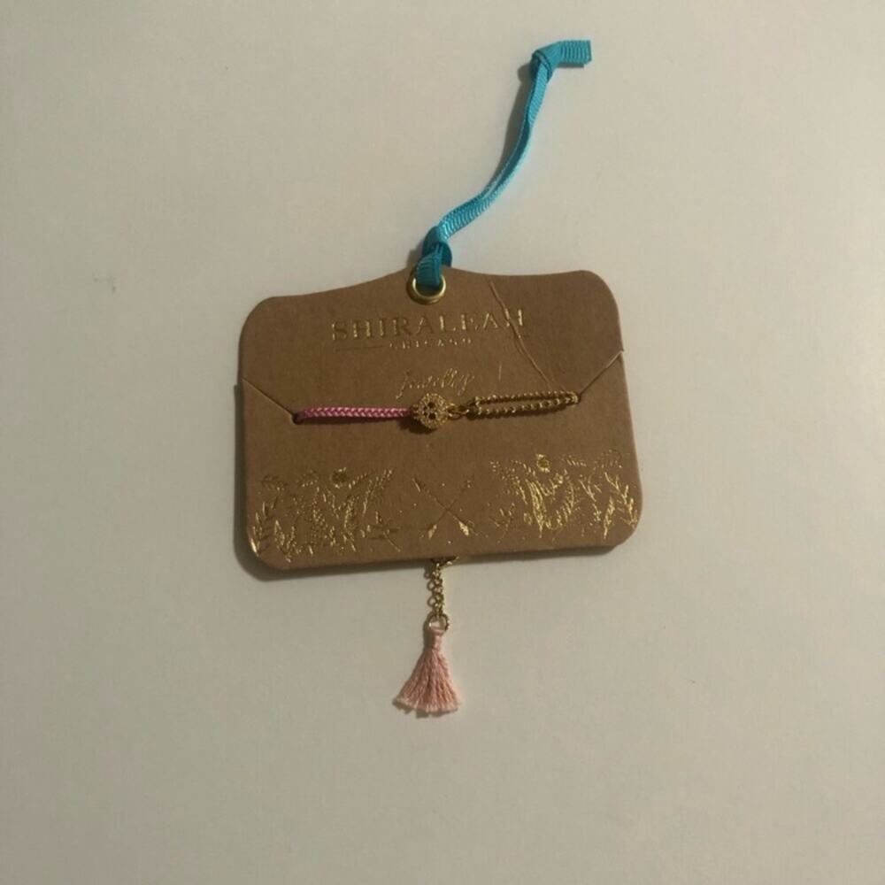 Shiraleah jewelry - Anthropologie - Mala String Chain bracelet - pink skull NEW